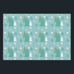Feuille De Papier Cadeau Festive Green & Blue Christmas Trees<br><div class="desc">Décorez pour les vacances avec ce set cadeau festif. Le design de la feuille un présente des arbres de Noël en vert, bleu et blanc avec des étoiles jaunes. La deuxième feuille comporte des bandes horizontales de vert, bleu, jaune et blanc. La dernière feuille présente les mêmes couleurs dans un...</div>