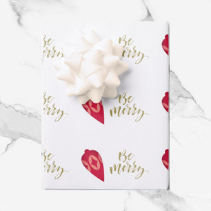 Feuille De Papier Cadeau Festive rose ornement de Noël