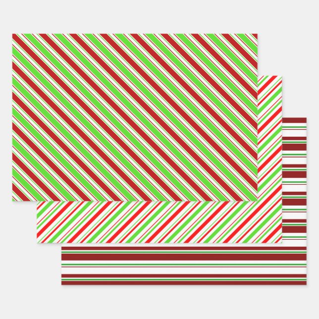 Feuille De Papier Cadeau Festive Vert, Blanc, Rouge Motif de style Noël (Lot)