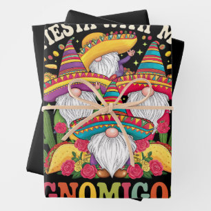 Feuille De Papier Cadeau Fête avec mes Gnomigos Gnome Cinco De Mayo