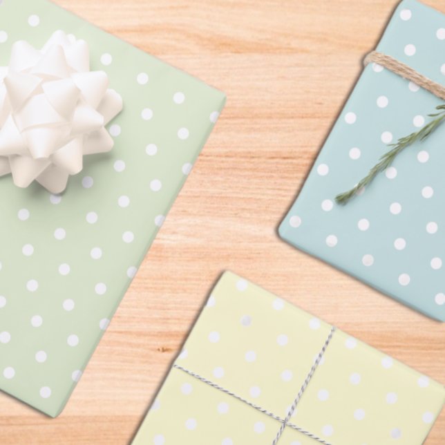 Feuille De Papier Cadeau Fête bébé garçon à pois (Créateur téléchargé)