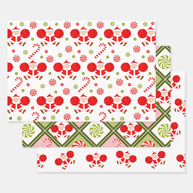 Feuille De Papier Cadeau Fête créative de meneuse de claque (Lot)