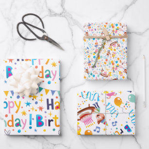 Feuille De Papier Cadeau Fête d'anniversaire pour enfant