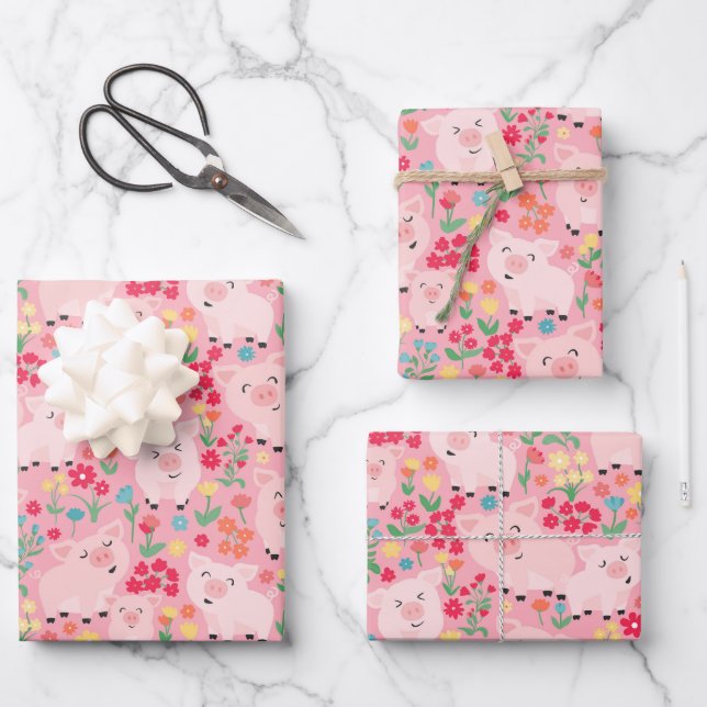 Feuille De Papier Cadeau Fête d'Anniversaire Russe (Recto)