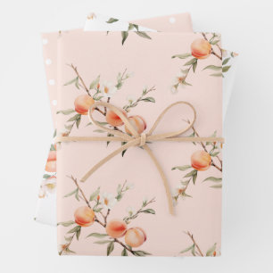Feuille De Papier Cadeau Fête d'anniversaire Watercolor peach