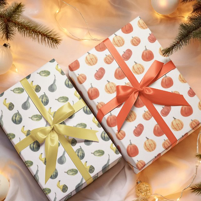 Feuille De Papier Cadeau Fête d'automne Fête d'automne Enveloppement Citrou (Créateur téléchargé)