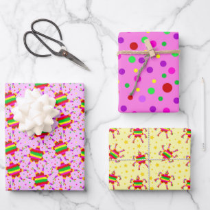 Feuille De Papier Cadeau Fête de Las Posadas avec piñata Noël mexicain fest