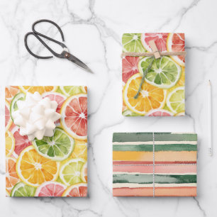 Feuille De Papier Cadeau Fête de mariage Berry Vert Orange Rose Fruit