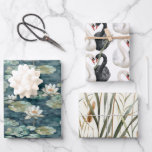 Feuille De Papier Cadeau Fête de mariage de cygnes de lac romantiques<br><div class="desc">Fête de mariage de cygnes de lac romantiques</div>