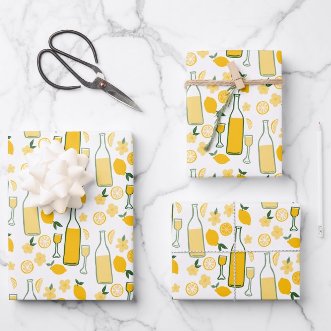 Feuille De Papier Cadeau Fête de Mariage Fête des Citrons Citronnade Limonc (Recto)