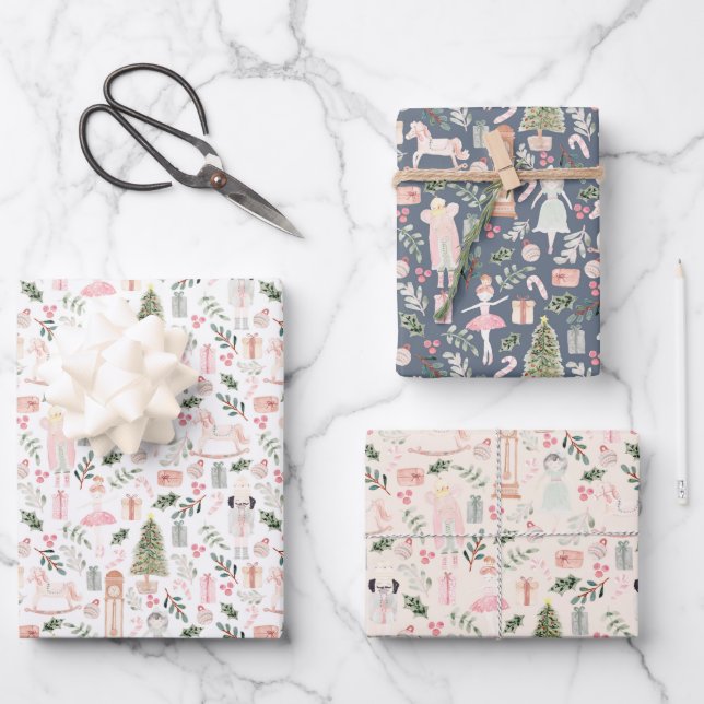 Feuille De Papier Cadeau Fête de Noël des noisettes  (Recto)