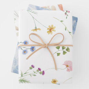Feuille De Papier Cadeau Fête de thé aux fleurs sauvages pour la mariée
