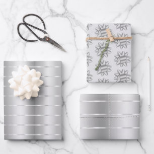 Feuille De Papier Cadeau Fête des mariées Chic de ruban en argent