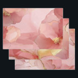Feuille De Papier Cadeau Fête des mariées dorée rose Abstraite<br><div class="desc">Superbe Glam Gold Abstrait rose rose rose Abstrait nuptiale,  Baby shower Mariage d'anniversaire</div>