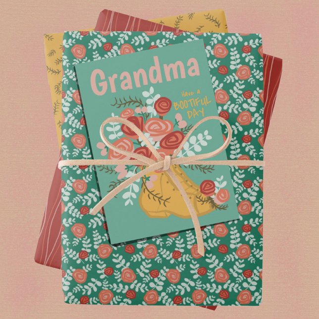 Feuille De Papier Cadeau Fête des Mères Punny Floral Collection (Créateur téléchargé)