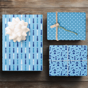 Feuille De Papier Cadeau Fête des Pères bleue