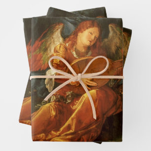 Feuille De Papier Cadeau Fête des Rose Garlands Ange par Albrecht Durer
