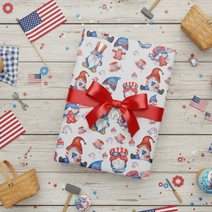 Feuille De Papier Cadeau Fête du Travail Gnome Fête de l'Amérique