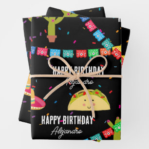 Feuille De Papier Cadeau Fête mexicaine à thème - Taco Bout une fête d'anni