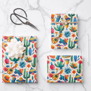 Feuille De Papier Cadeau Fête mexicaine en carrelage cool