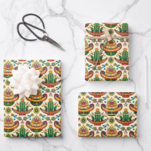 Feuille De Papier Cadeau Fête mexicaine en carrelage cool