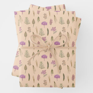 Feuille De Papier Cadeau Fête Thématique violet violet anglais mignon