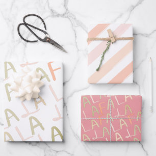 Feuille De Papier Cadeau Fêtes de Noël Pink Falalala