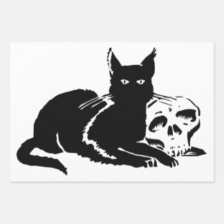 FEUILLE DE PAPIER CADEAU FEUILLE PLATE-FEUILLE CADEAU DÉFINI HALLOWEEN NOIR