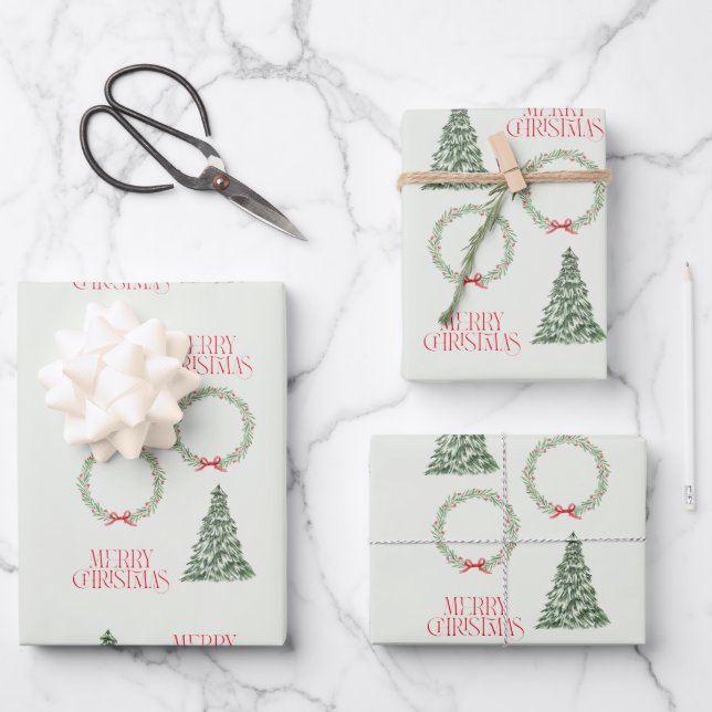 Feuille De Papier Cadeau Feuillet d'enlèvement d'arbre de Noël (Recto)