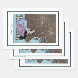 Feuille De Papier Cadeau Feux d'artifice Art Déco vintage Le Feu, George Ba