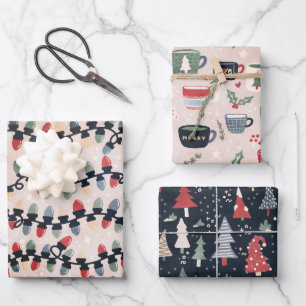 Feuille De Papier Cadeau Feux de Noël, Robe & Cocoa