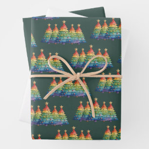 Feuille De Papier Cadeau Fierté de Noël Arc-en-ciel LGBTQ Égalité des droit