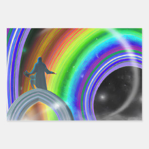 Feuille De Papier Cadeau Figure de mystère au Stargate interdimensionnel