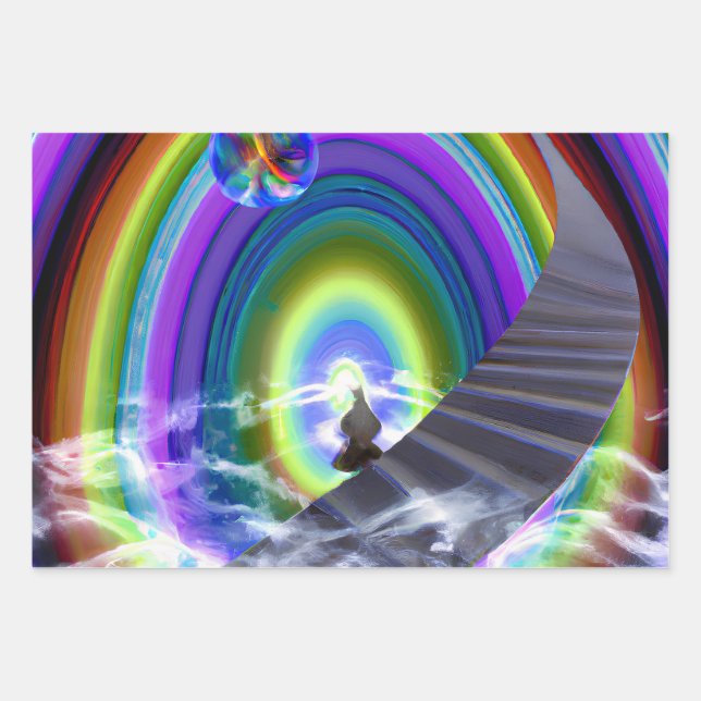 Feuille De Papier Cadeau Figure de mystère au Stargate interdimensionnel (Devant)