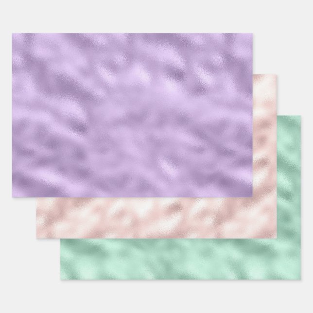 Feuille De Papier Cadeau Fille Glam violet (Lot)