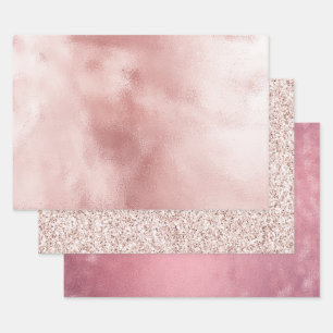 Feuille De Papier Cadeau Fille Glamour Blush Rose Anniversaire