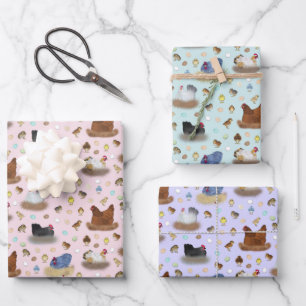 Feuille De Papier Cadeau Filles dans la Coop - rose, violet, aqua à la ment