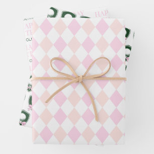 Feuille De Papier Cadeau Filles de sports modernes Golf rose Joyeux Anniver