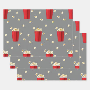 Feuille De Papier Cadeau Film de télévision Red Popcorn Buckets Movie Snack