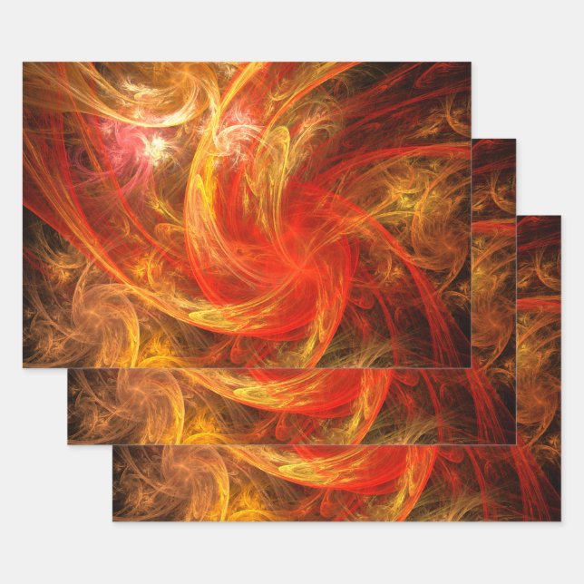 Feuille De Papier Cadeau Firestorm Nova Art Abstrait (Lot)