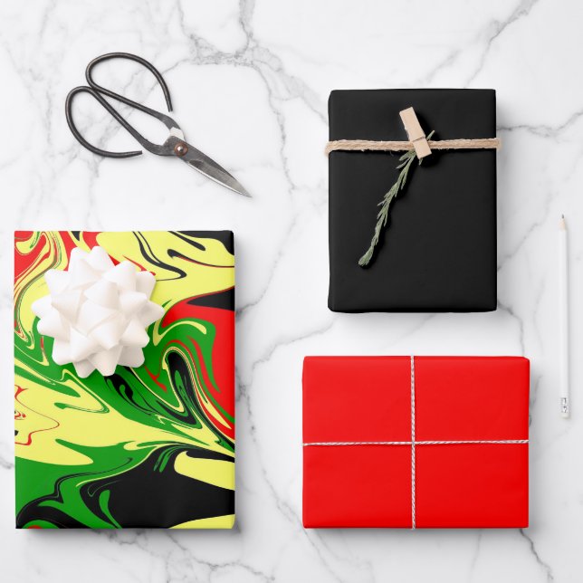 Feuille De Papier Cadeau Fissures afrocentriques (Recto)