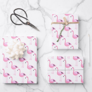 Feuille De Papier Cadeau Flamants roses roses