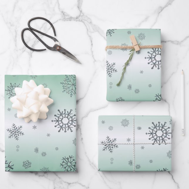 Feuille De Papier Cadeau Flambeaux d'hiver (Recto)