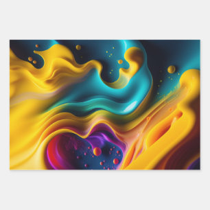 Feuille De Papier Cadeau Flamme de couleur