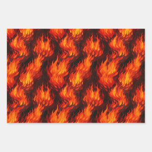 Feuille De Papier Cadeau Flamme de feu