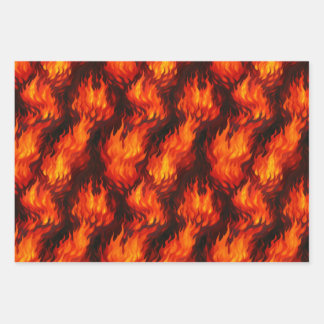 Feuille De Papier Cadeau Flamme de feu