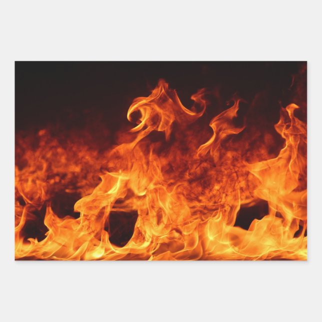 Feuille De Papier Cadeau Flammes et incendies (Devant 2)