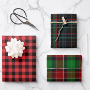 Feuille De Papier Cadeau flanelle de plaid écossais de Noël
