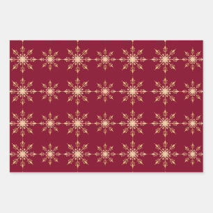 Feuille De Papier Cadeau Fléau de neige doré bleu rouge vert Motif de Noël