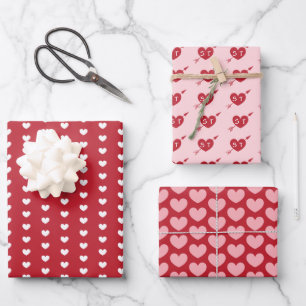 Feuille De Papier Cadeau Flèches de coeur Initiales Valentine personnalisée
